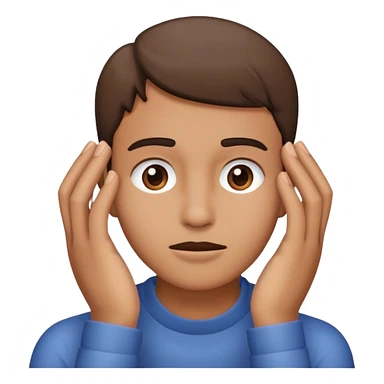 Fear with both hand on face sticker