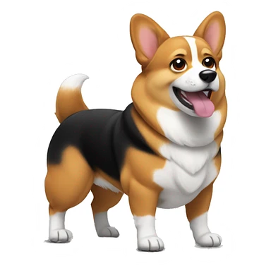 Musclar corgi sticker