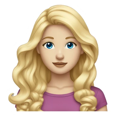 Pretty blonde girl with blue eyes teenager sticker