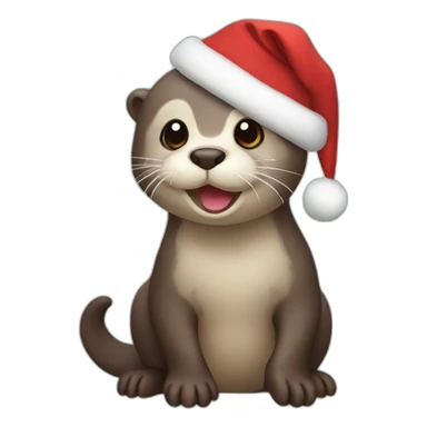 Cute christmas otter sticker