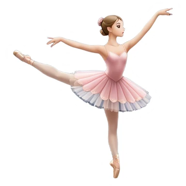 Emoji of Ballet: Big theater stage with silhouette of a ballerina in an elegant pose, surrounded by spotlight and stage lights. The icon should convey the grace and beauty of ballet, with focus on the dancer and the dramatic lighting. Transparent background. sticker