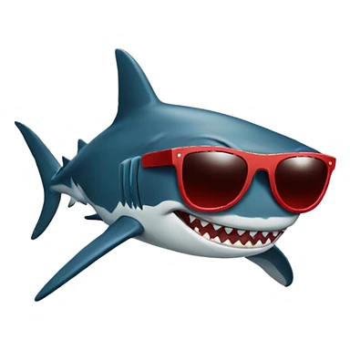 Shark wearing sunglasses  sticker