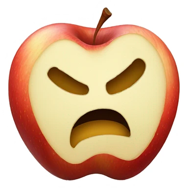 a bitten-off apple sticker