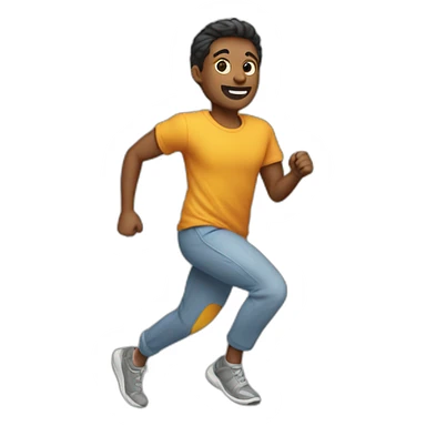Running from the side in casual attire sticker