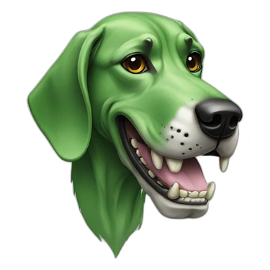 Green hound with a skull mask sticker