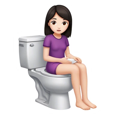 Girl with dark hair on toilet sticker