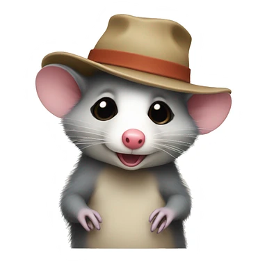 Opossum wear a hat sticker