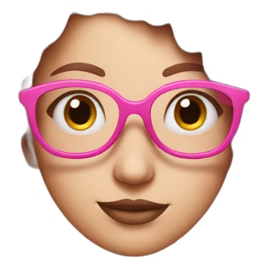 PINK puzzle with pink glasses and hair sticker