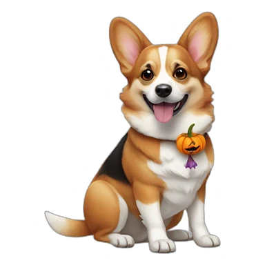 Corgi halloween sticker