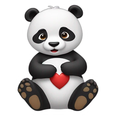 À panda forming a heart with his hands sticker