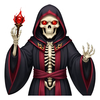 Ainz Ooal Gown skeletal overlord with red glowing eyes and dark robe sticker