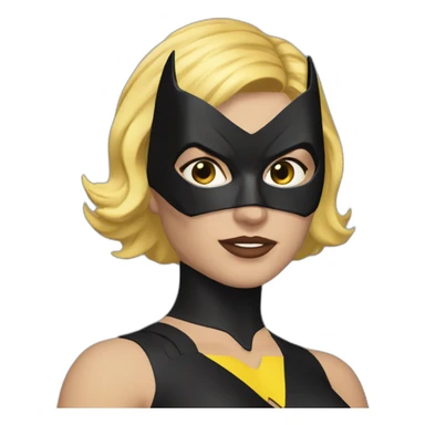batgirl short blonde hair with mask sticker