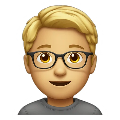 smart child in glasses sticker