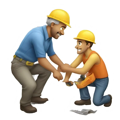 Man building a house  sticker