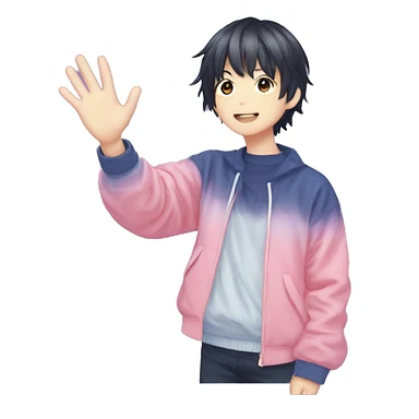 omori from the game omori waving sticker