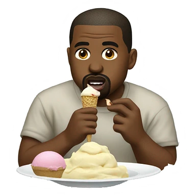 Kanye west eating ice cream sticker
