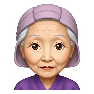 asian Old woman, kind face sticker
