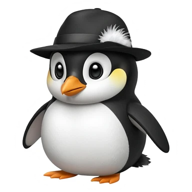 penguen with hat sticker
