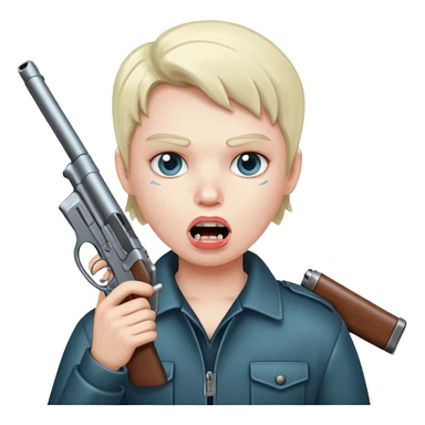 Gun in mouth sticker