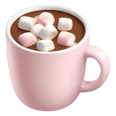 Light Pink mug of hot chocolate with marshmallows  sticker
