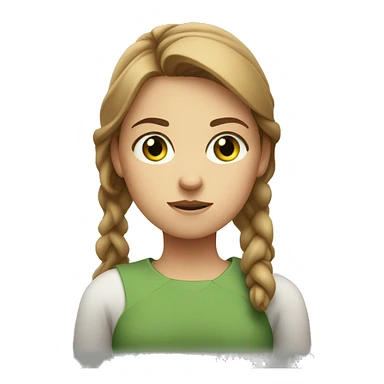 girl with light brown hair and green eyes, crossing arms and looking annoyed sticker
