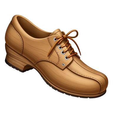Un zapato de madera estilo Polonia . El zapato está tallado a mano. Pero de madera   sticker