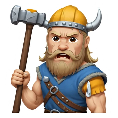 Viking crying, hammer sticker