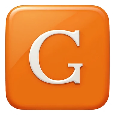 orange square emoji that says "G" sticker