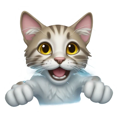 swimming cat  sticker