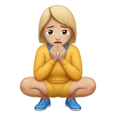 Crying squating sticker