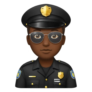 police wear black uniform and sunglasses sticker