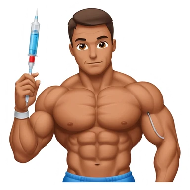 Bodybuilder With a syringe sticker