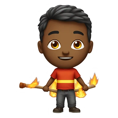 Balança com fogo encima sticker