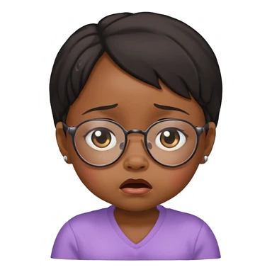 bllack baby girl crying with glasses sticker