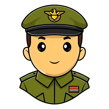 rear view of military personnel wearing a cap or hat sticker