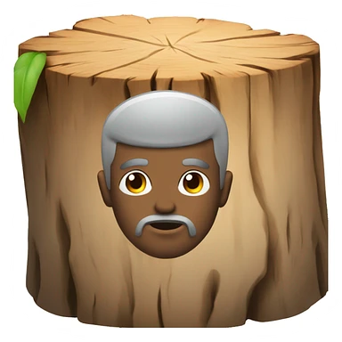 man in love with tree stump sticker
