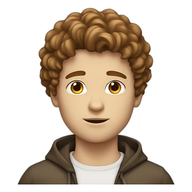 white boy with brown fluffy hair and strong jawline sticker
