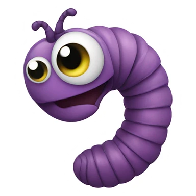 Cute worm sticker