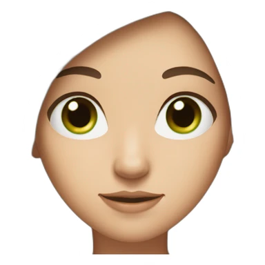 long straight brown hair girl with green eyes and freckles from head to chest sticker