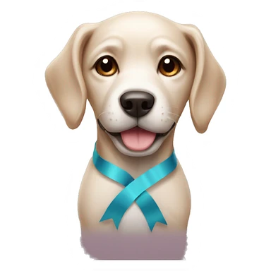 Dog with ribbon sticker
