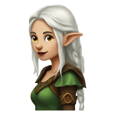 rogue female elf fantasy sticker