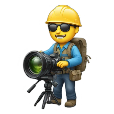 Un monsieur sur une montagne avec un appareil photo sticker