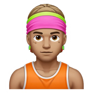 Basketball guy with neon headband sticker