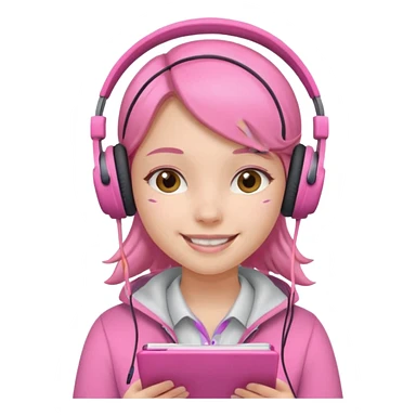 girl taking notes in pink thones sticker