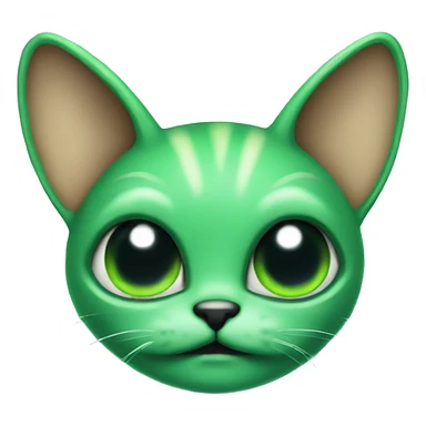 green alien kitten with alien ears sticker
