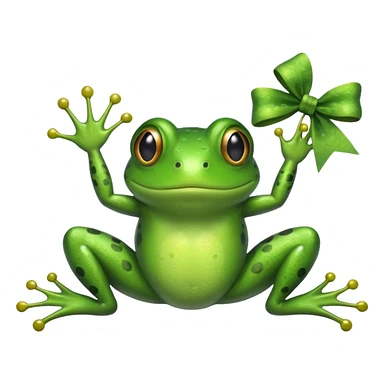 frog with bow sticker