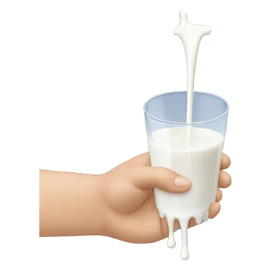 milk dripping off hand sticker