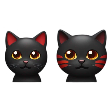 Two super cute cats, black and red sticker