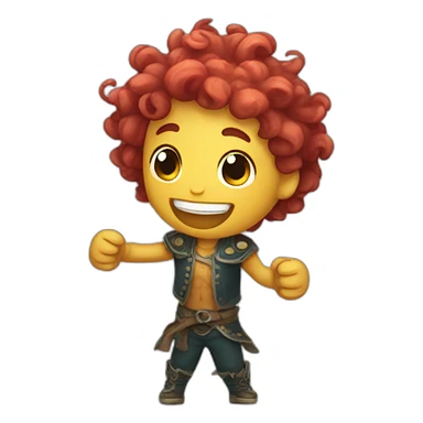 cute kraken boy cheering sticker