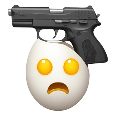 Egg with a gun sticker